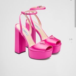 Prada BRAND NEW w/ box pink high heel satin sandals